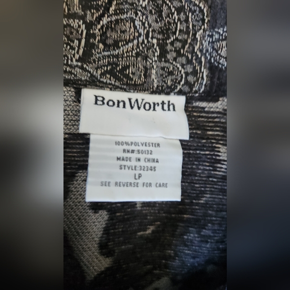 BONWORTH Women's Vintage Blue Gray Embroidered Floral Zip Closure Jacket - Picture 3 of 7